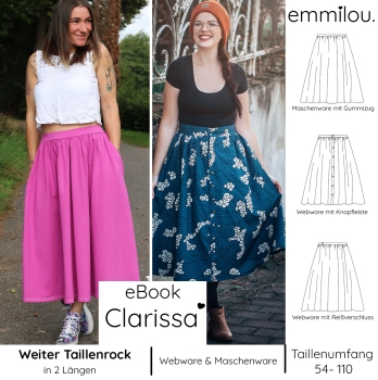 eBook Taillenrock "Clarissa" Größe 30-50 (Taillenumfang 54-110) Schnittmuster & Nähanleitung